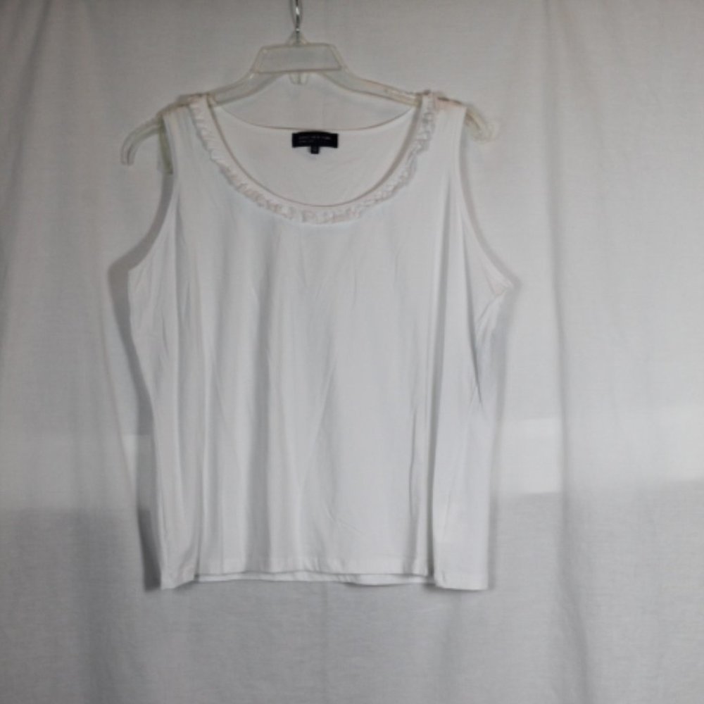 Jones New York White Women's Sleeveless Top Blouse Pullover Size 2X 009